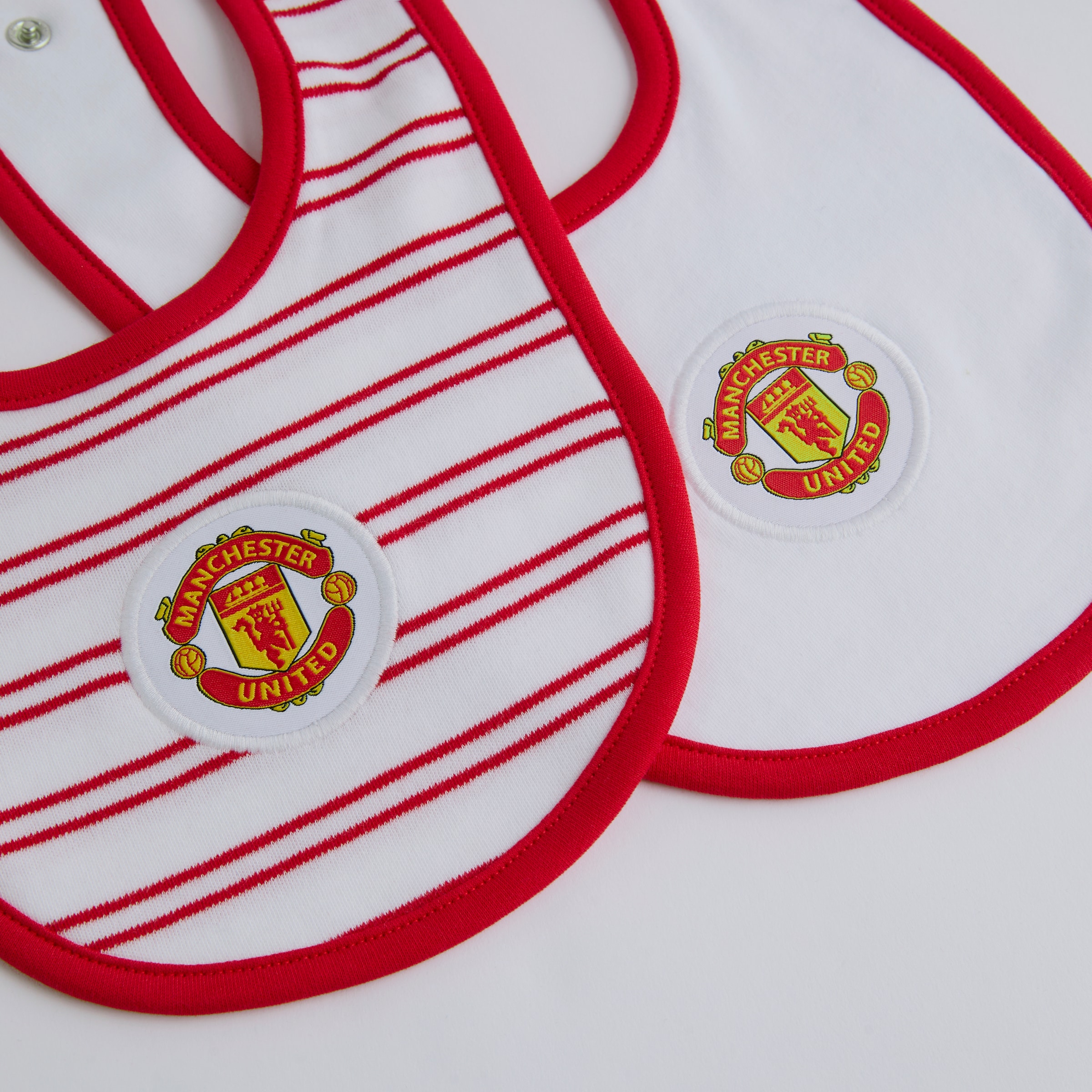 Manchester United Baby Cotton Bibs 2 Pack White 흰색 세부 사항 [3-4]