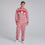 Manchester United Mens Christmas Fairisle Pyjama Red