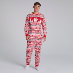 Manchester United Mens Christmas Fairisle Pyjama Red