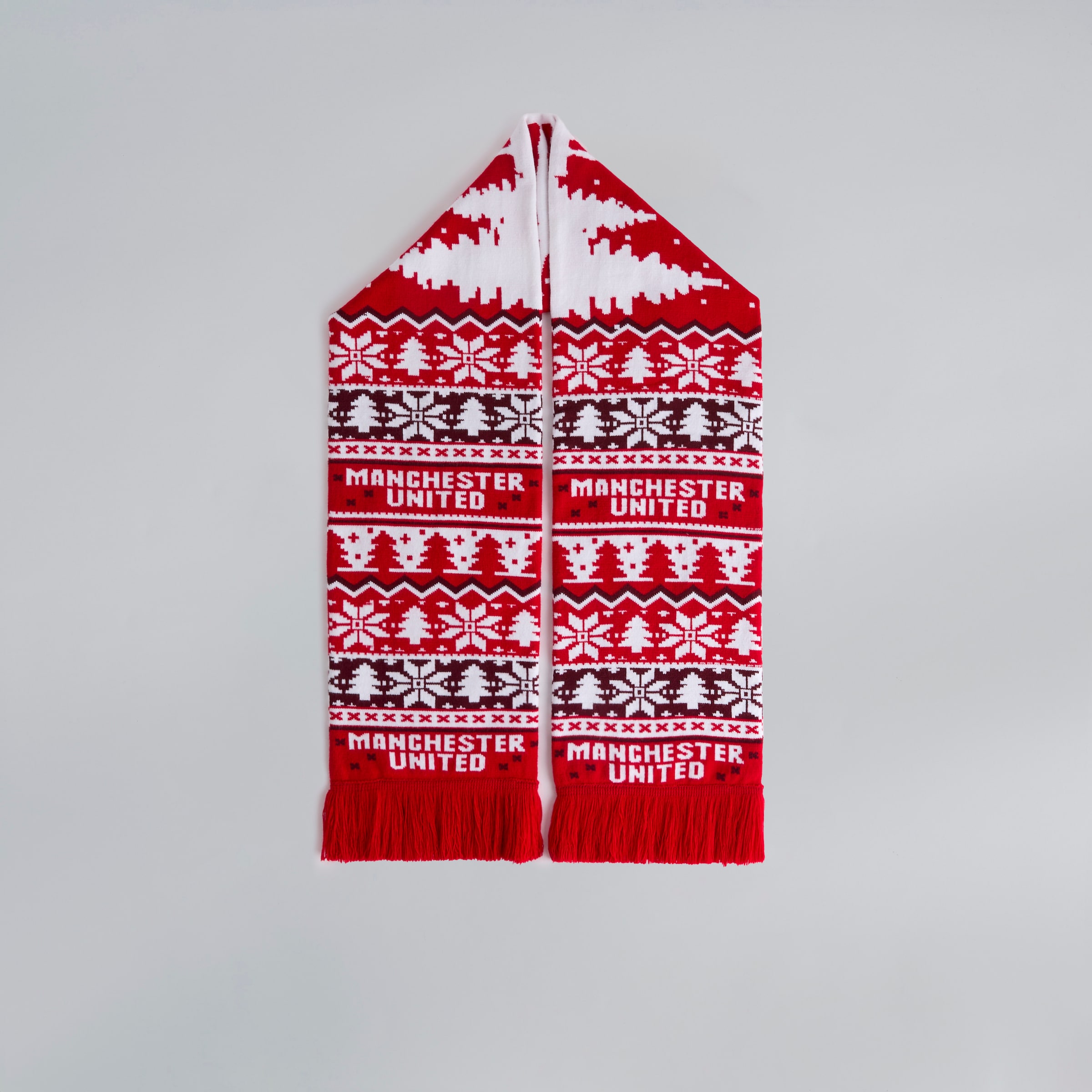 Manchester United Christmas Scarf Red Red