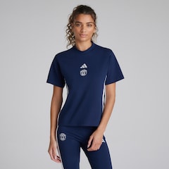 Manchester United x adidas Womens Essentials 3-Stripes Cotton T-Shirt Blue
