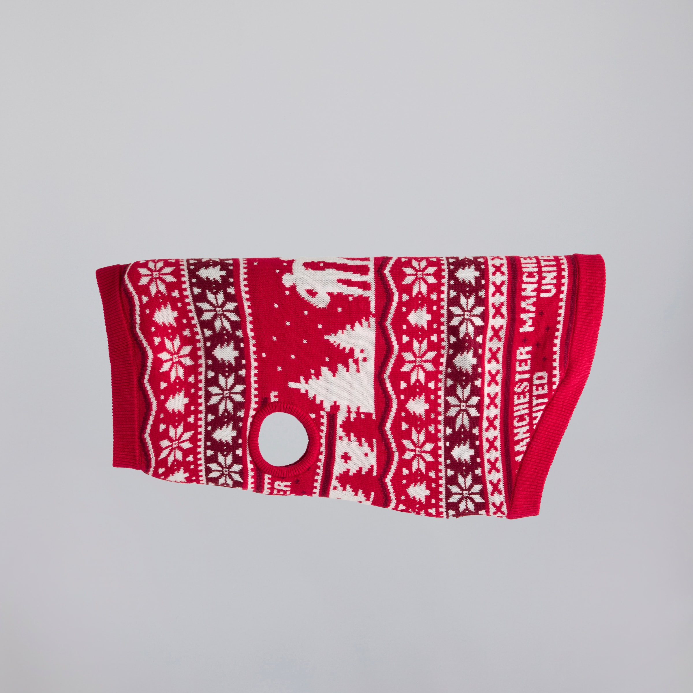 Manchester United Christmas Fairisle Pet Jumper Red Red