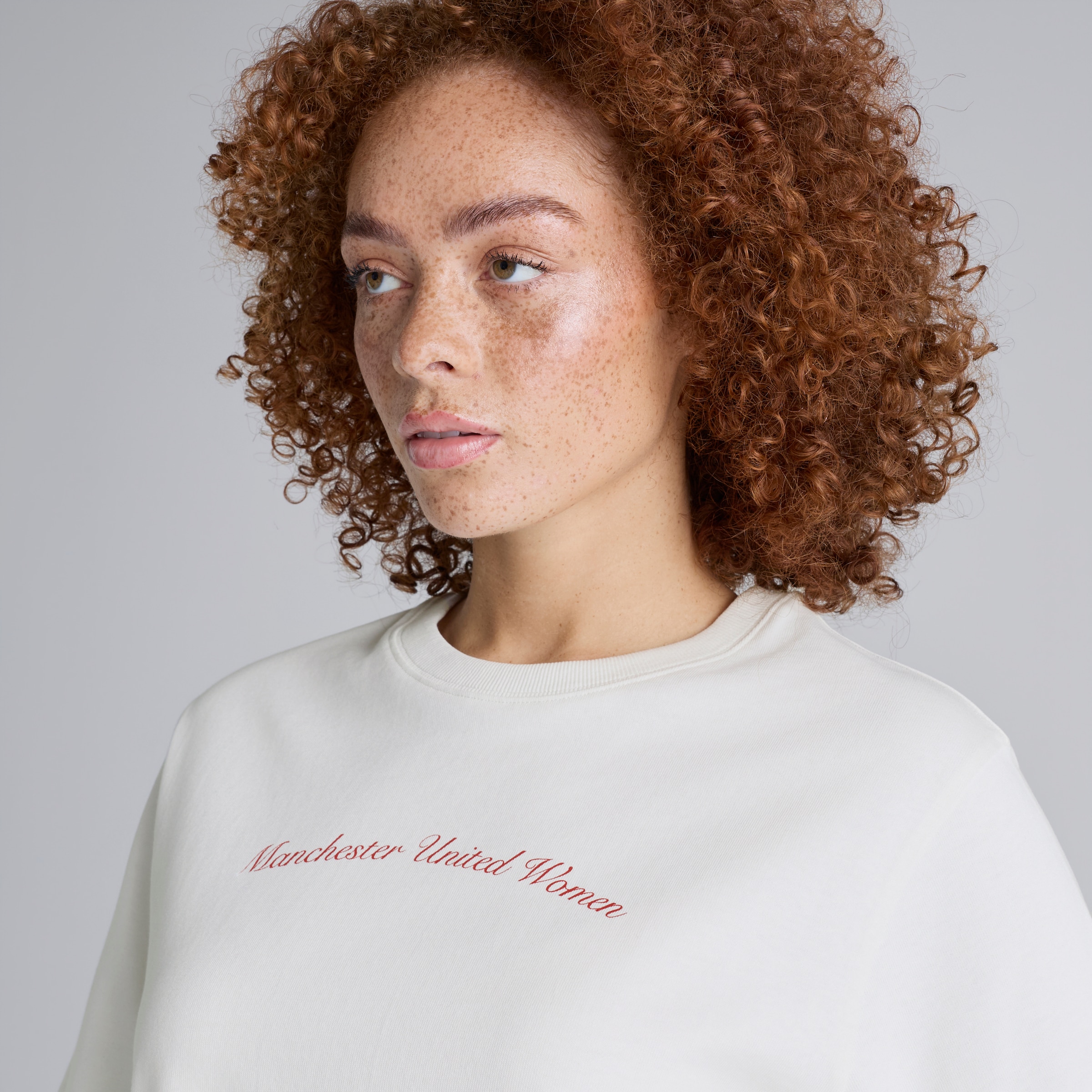 Manchester United Print Womens T-Shirt White Weiss Detail [4-5]