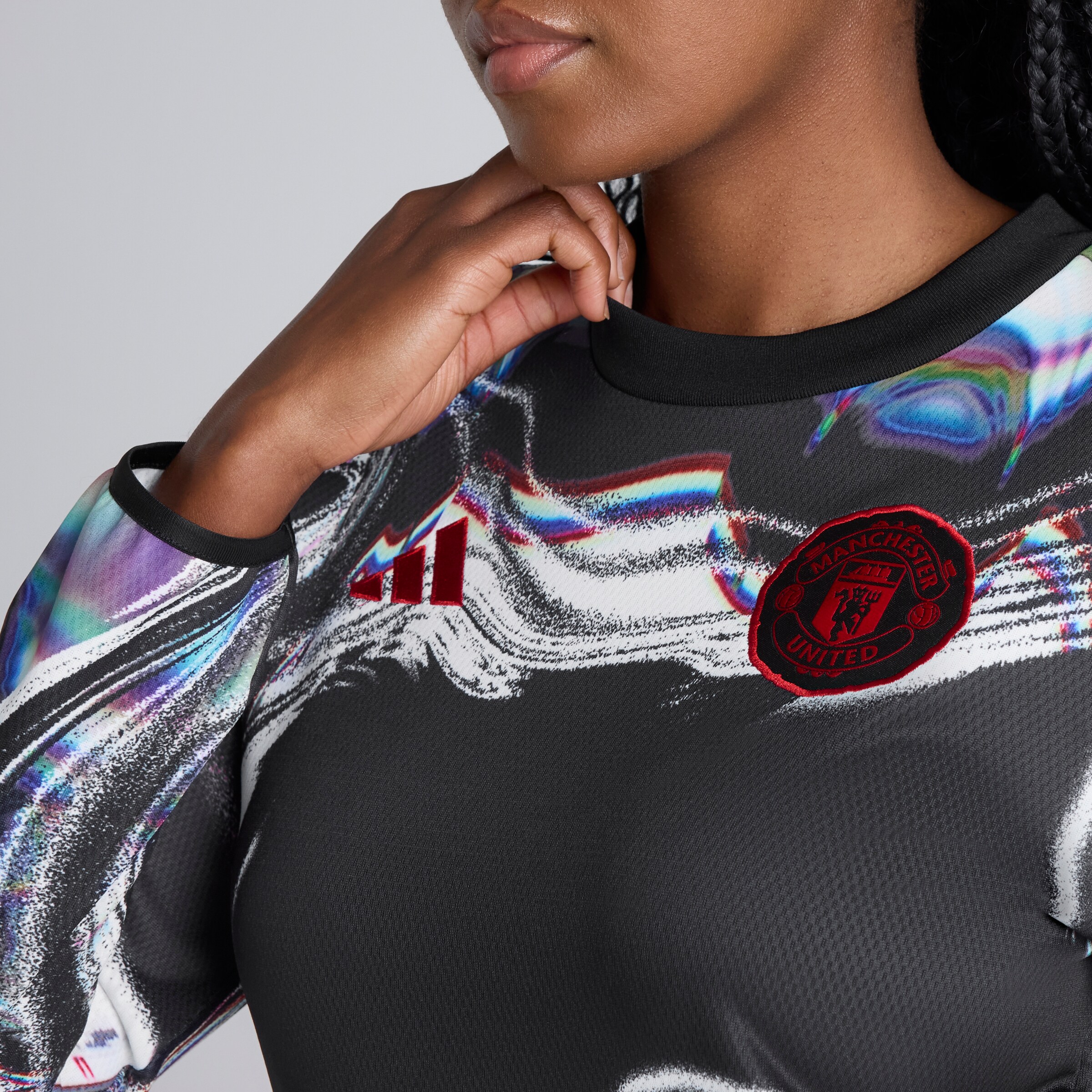 Manchester United 25/26 Pre Match Warm Top Black Detail [5-5]