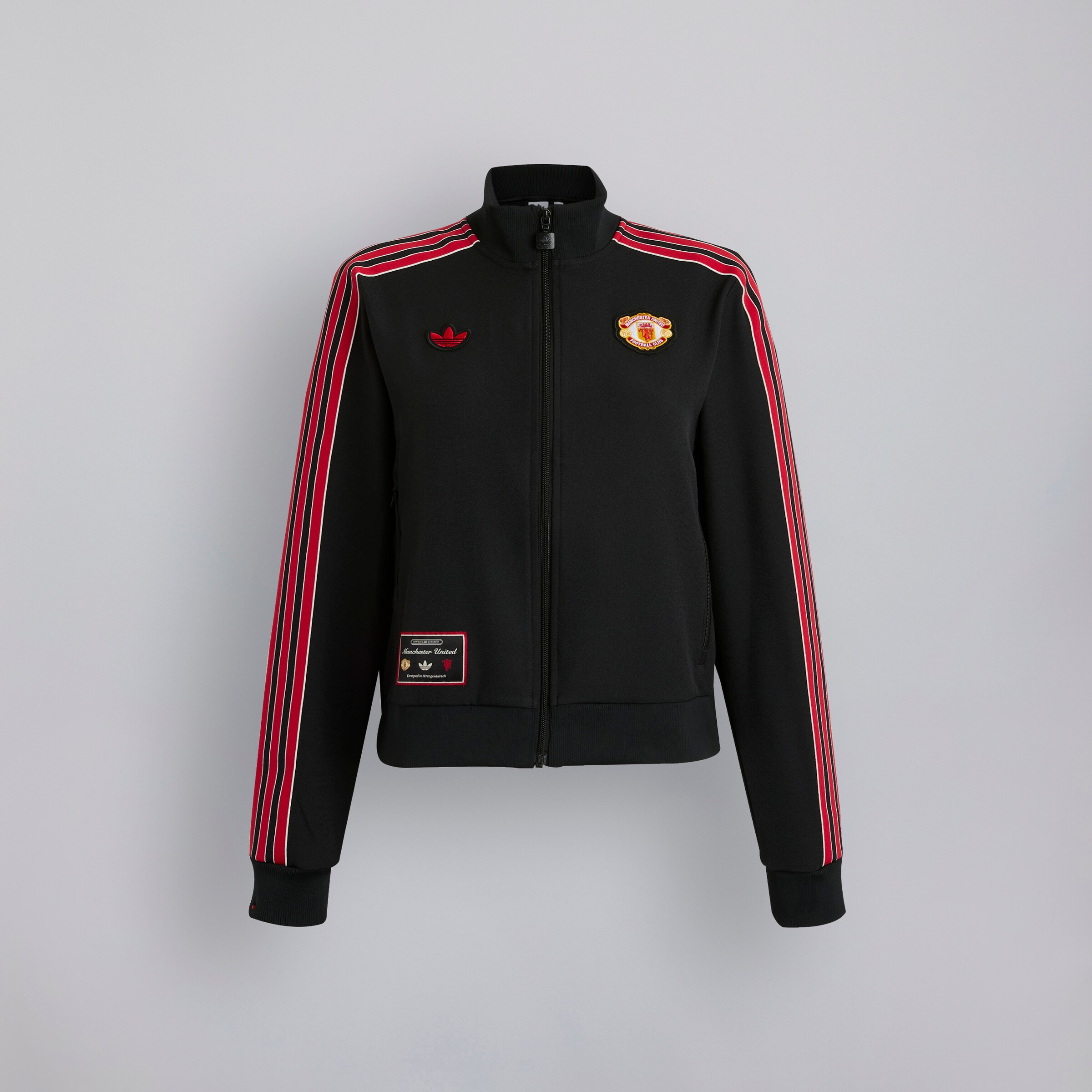 Manchester United x adidas Womens Terrace Icons Track Top Black Noir Détail [7-8]