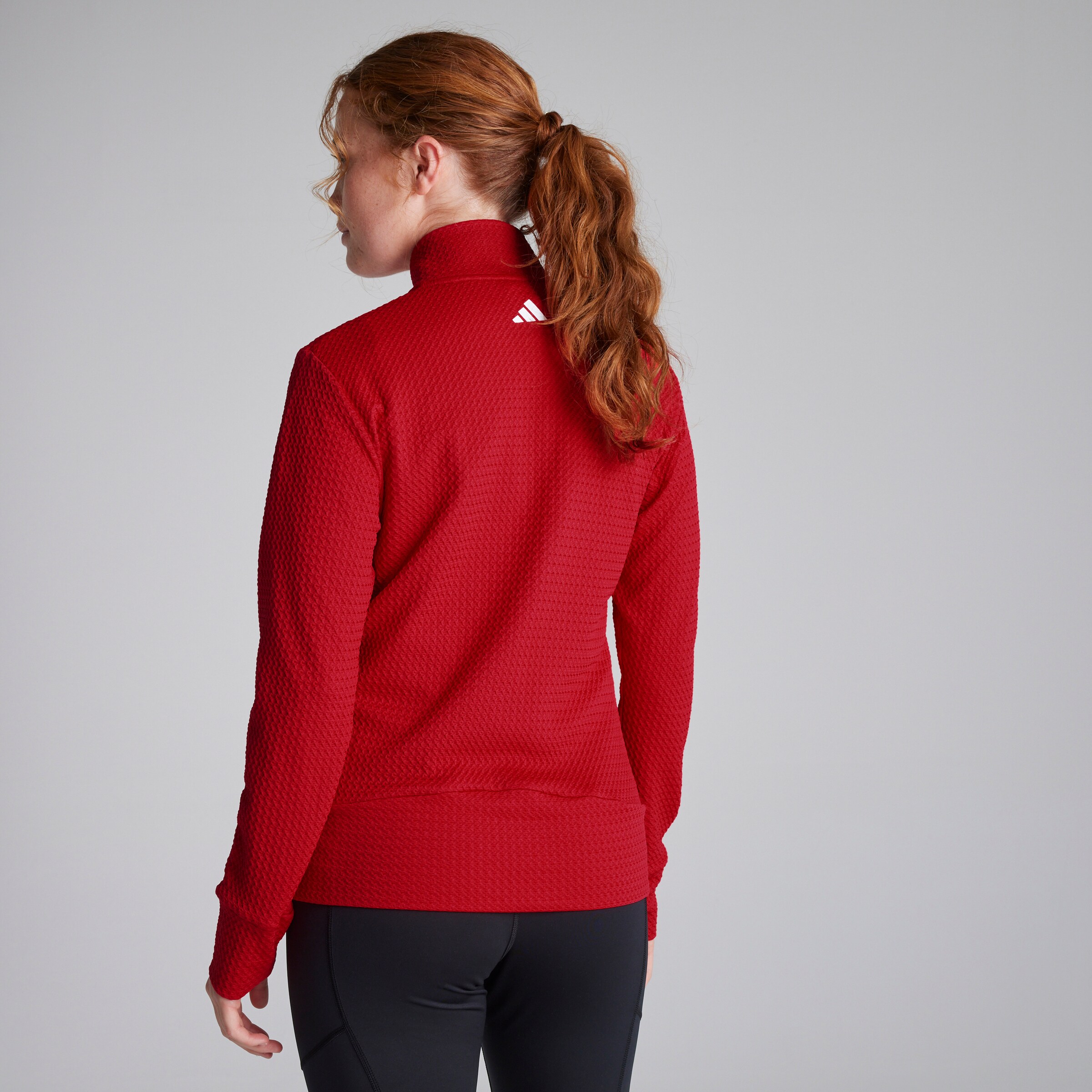 Manchester United x adidas Womens Golf Ultimate365 Textured Jacket Red Red Detail [2-5]