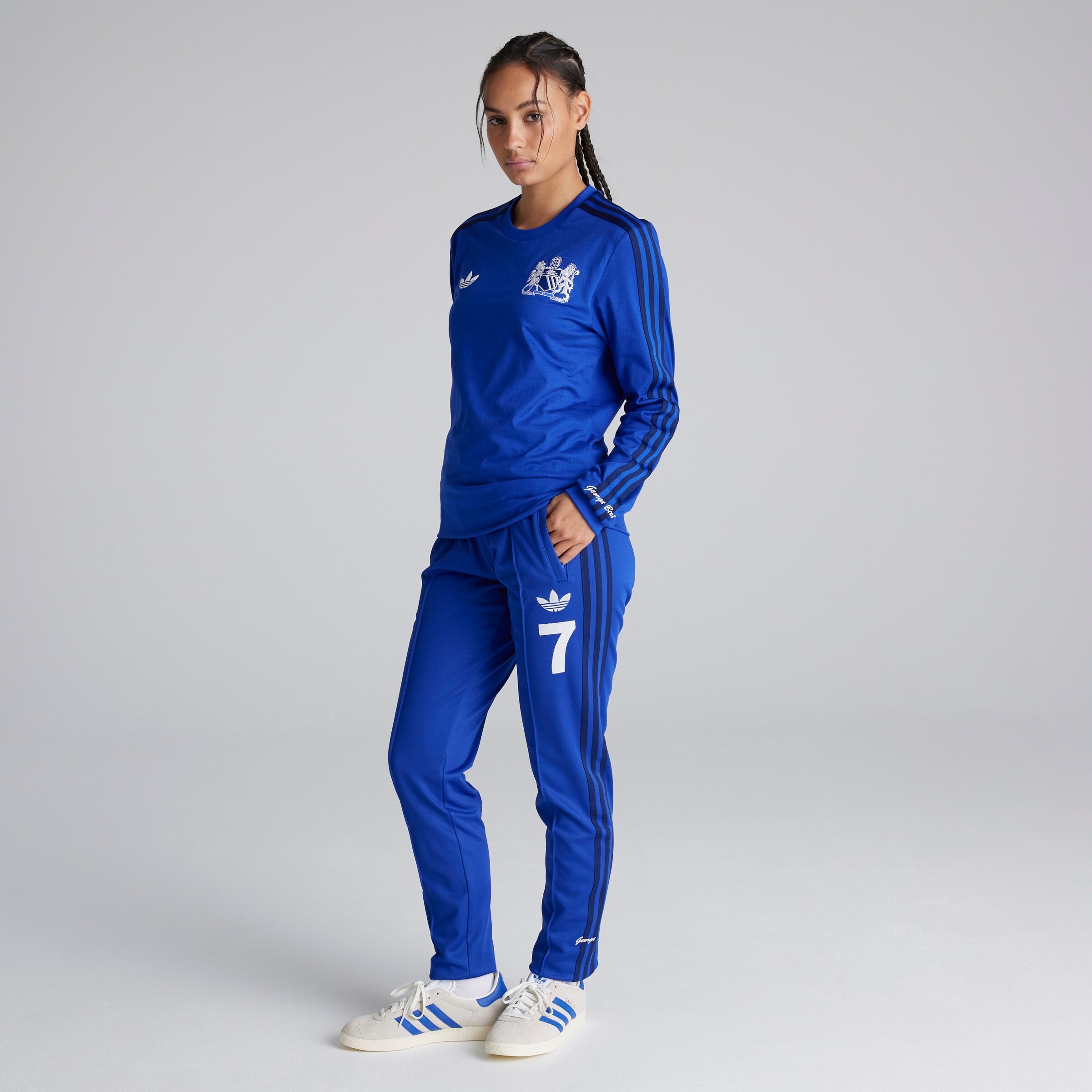 Maillot manches longues Manchester United x George Best x adidas Originals bleu Bleu Détail [7-9]
