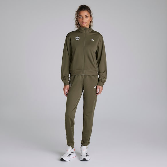 Manchester United x adidas Womens Essentials Feelcozy Tracksuit Green Green