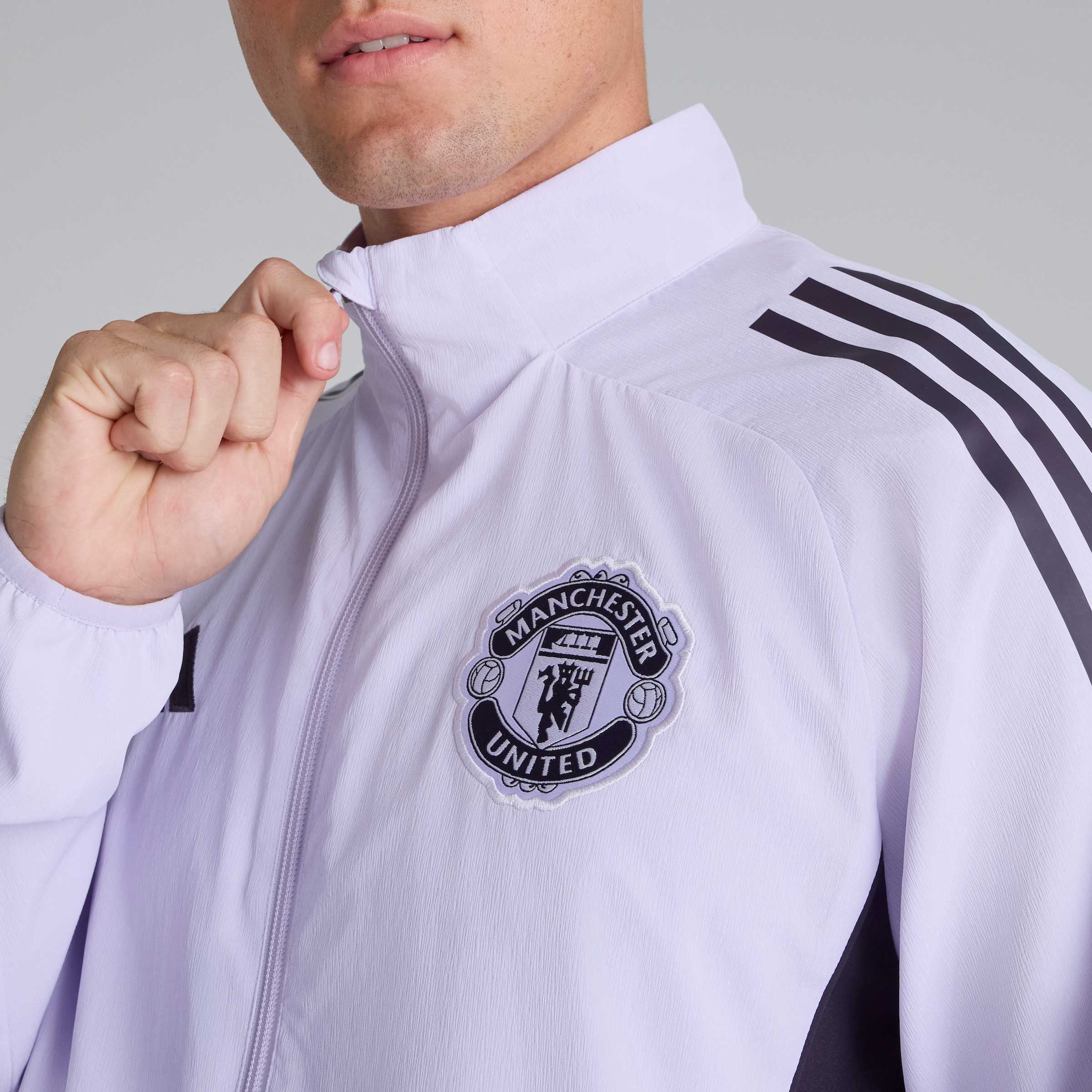 Manchester United Tiro 25 Competition Presentation Jacket Purple Detail [5-5]