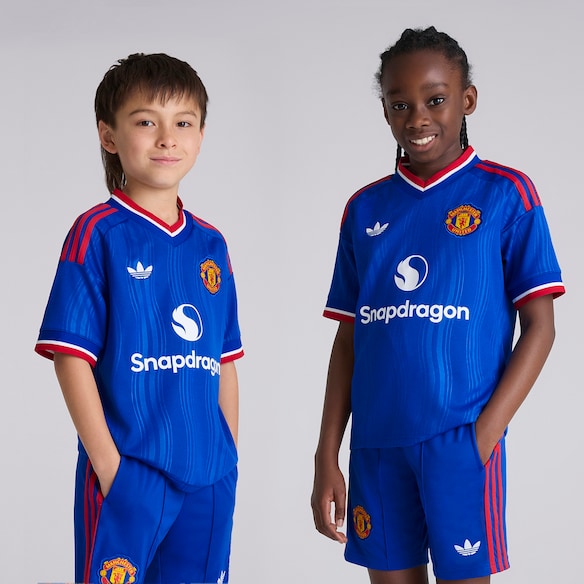 Manchester United Kids 26/27 Away Jersey Bleu