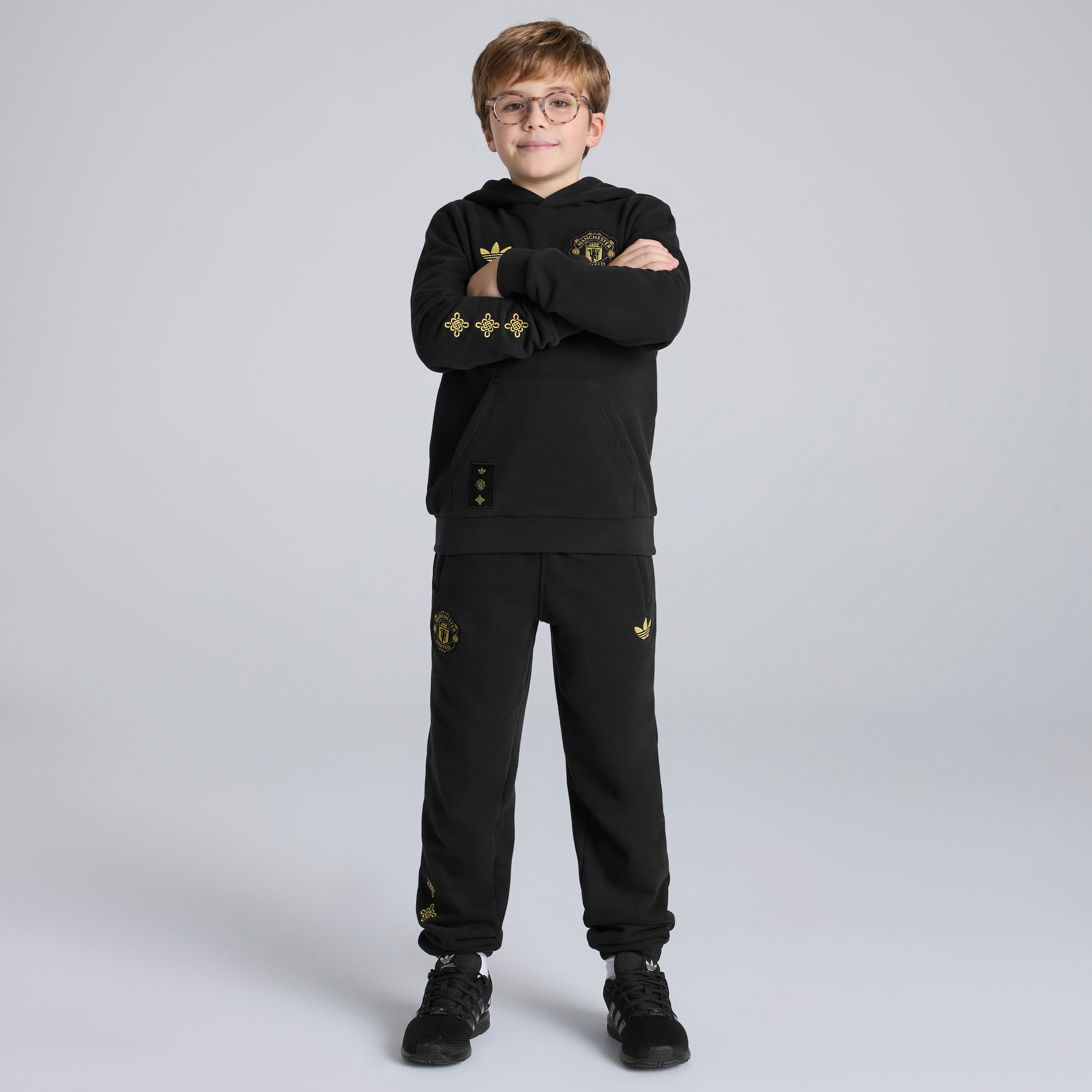 Manchester United Cultural Story Hoodie Kids 검정색 세부 사항 [3-6]