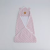 Manchester United Baby Stripe Hooded Towel with Devil Horns White
