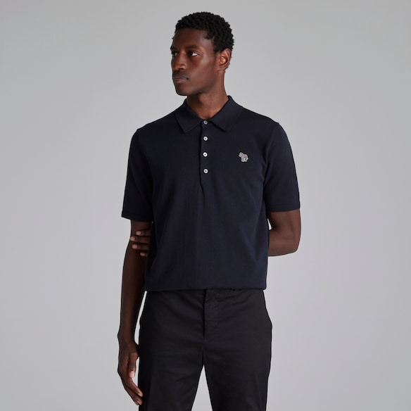 Manchester United x Paul Smith Mens Knitted Polo Navy Navy blue