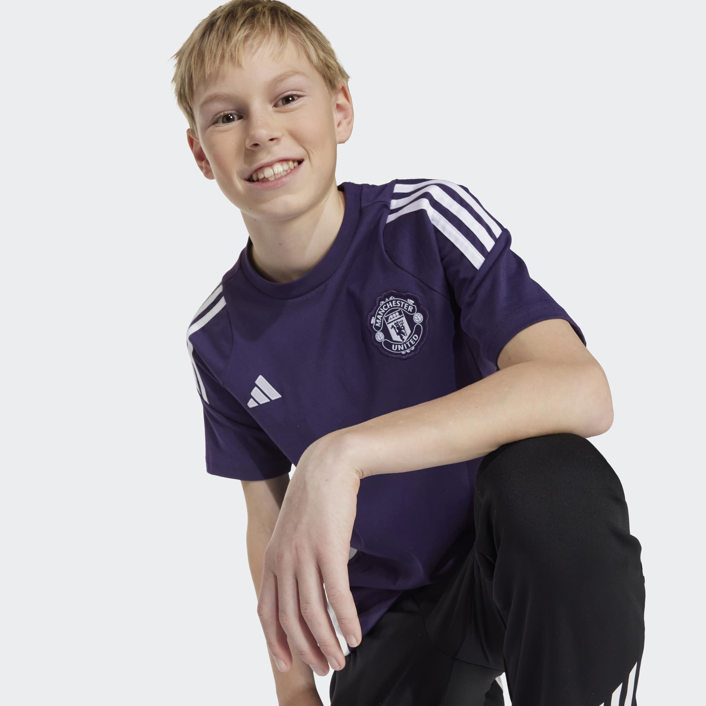 Manchester United Tiro 25 Competition Cotton T-Shirt Kids Violet Détail [3-9]