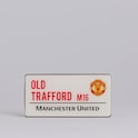 Manchester United Imán con Escudo y Placa de Calle Blanco