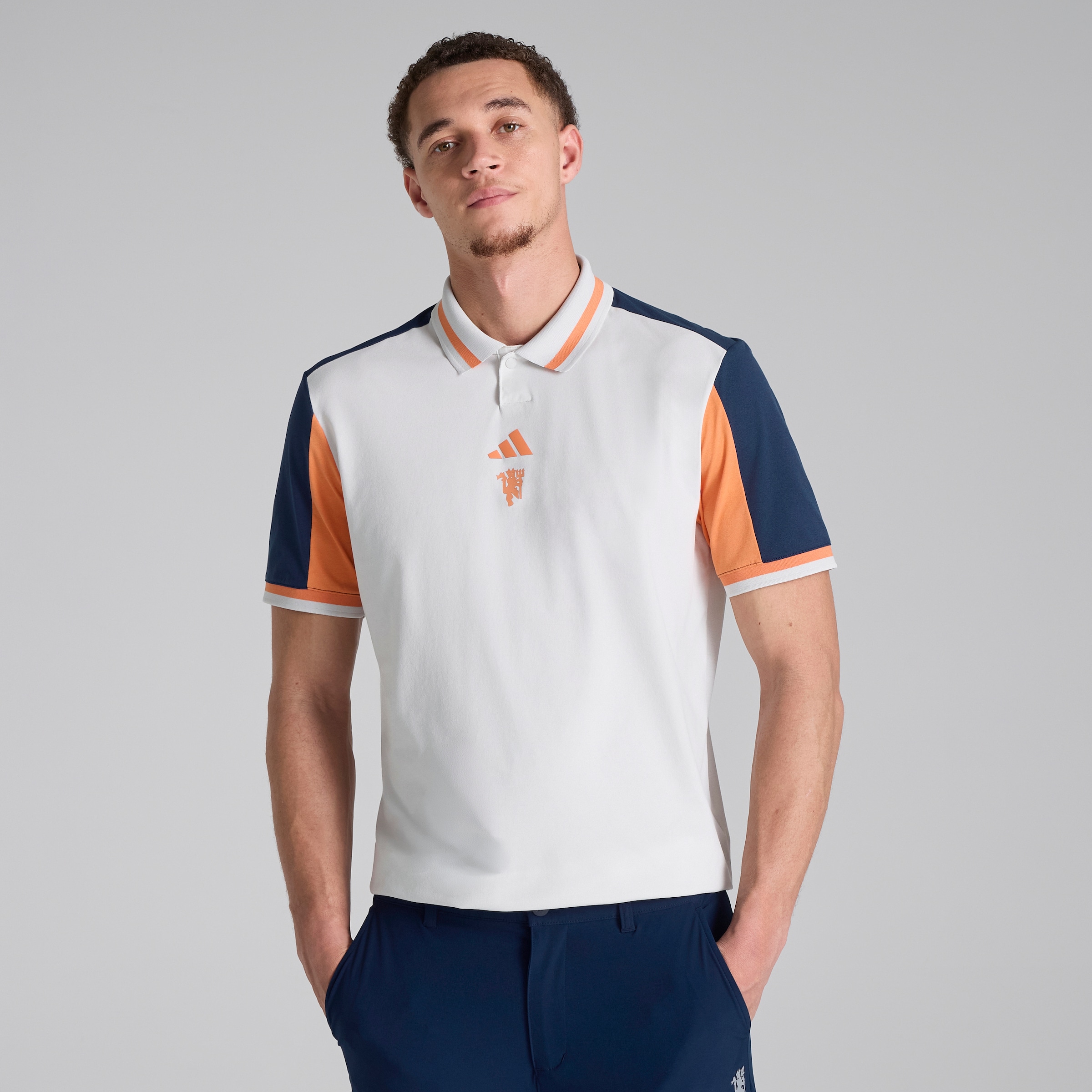 Manchester United x adidas Golf Beyond The Course Polo Shirt Grey Grey