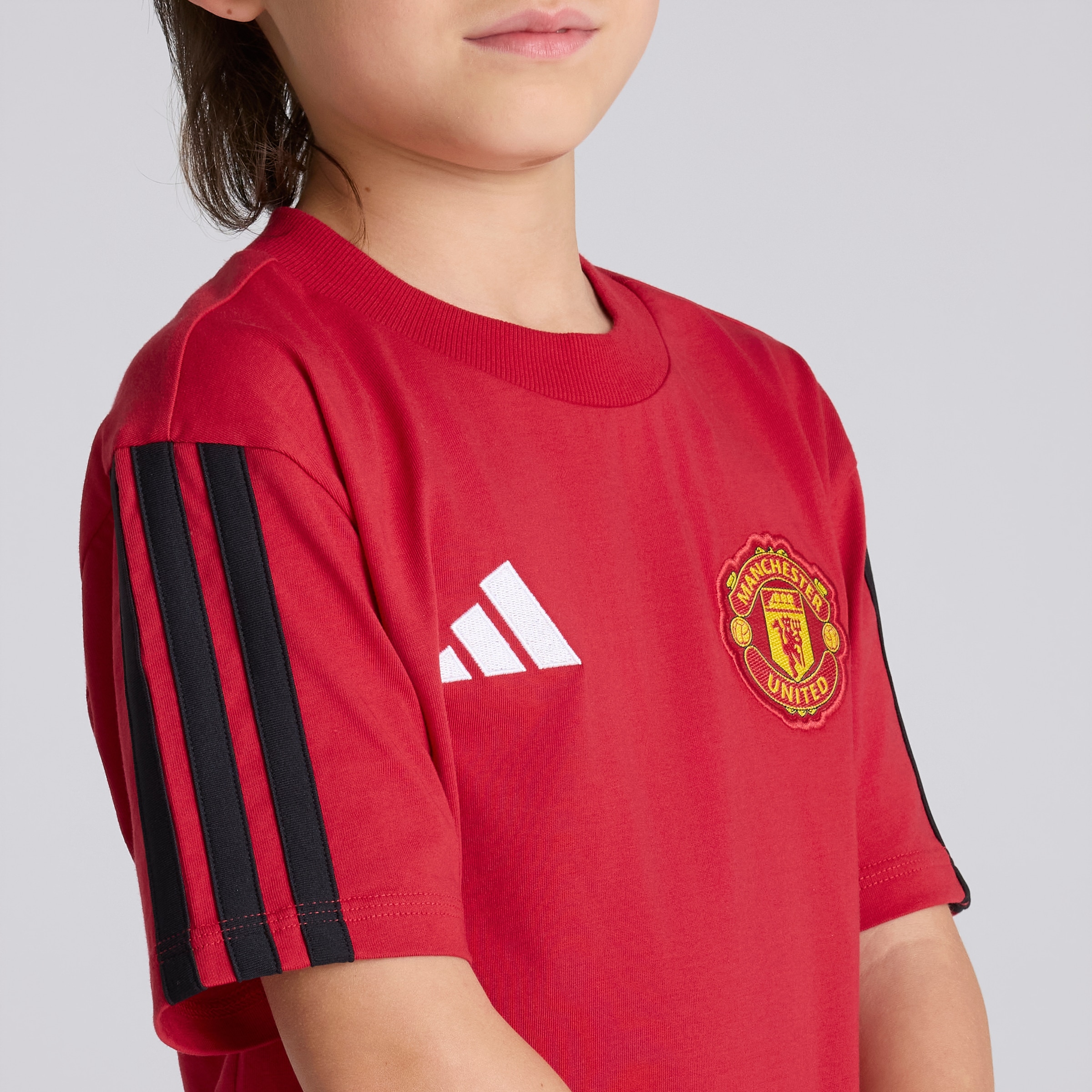 Manchester United x adidas Kids DNA T-Shirt Red Red Detail [5-5]