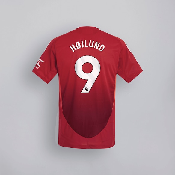 Manchester United 24/25 Home Jersey Kids with Hojlund 9 EPL Printing & Badge Rouge