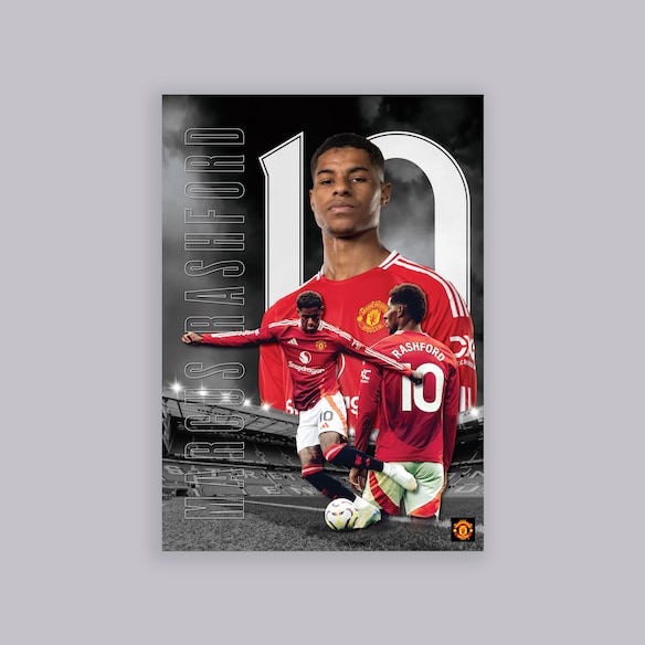 Manchester United Rashford Core Photo A2 Poster Black