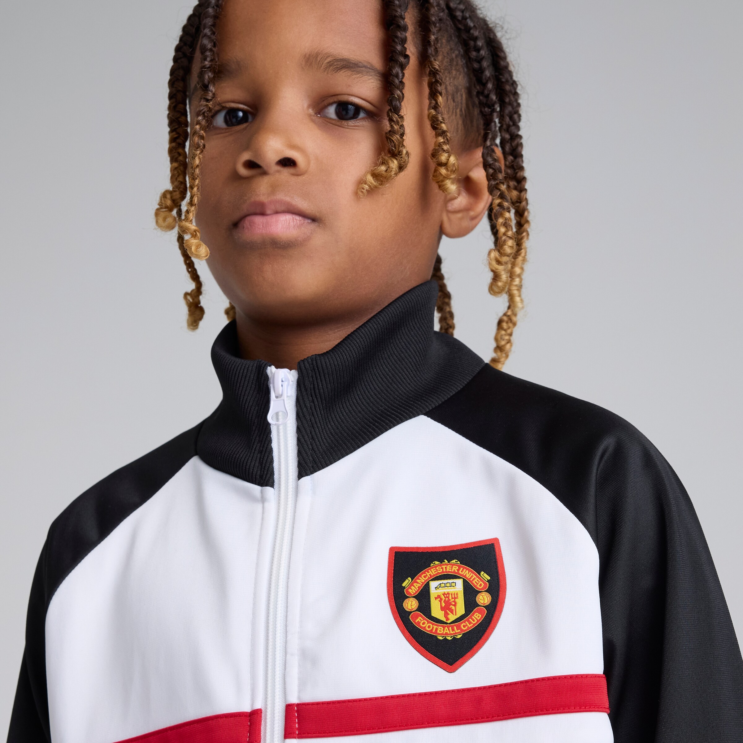 Manchester United Kids 1999 Away Inspired Full-Zip White Detail [5-5]