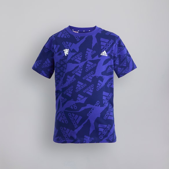 Manchester United x adidas Kids Camouflage T-Shirt Blue Blue