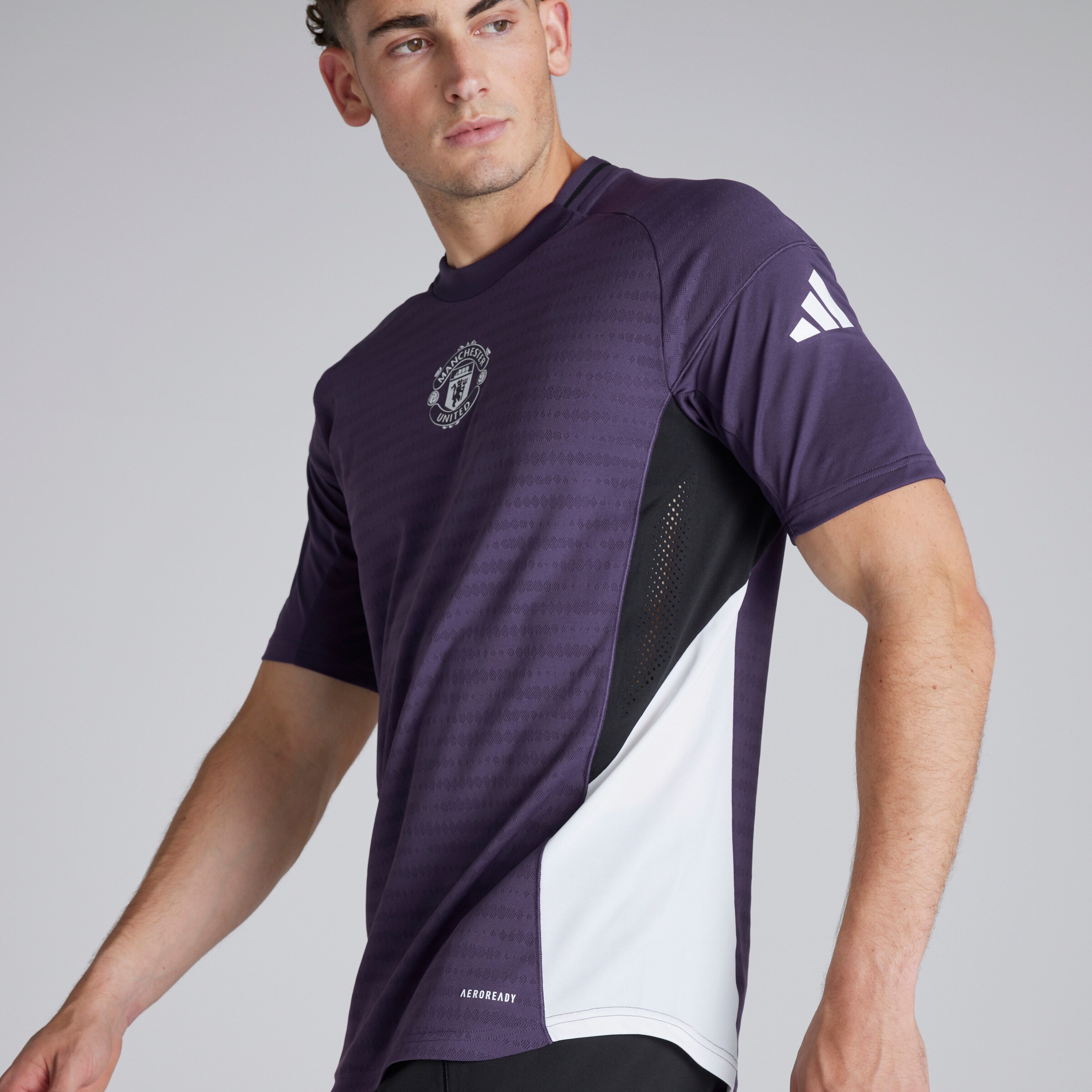 Manchester United Tiro 25 Pro Training Jersey Violet Détail [6-6]
