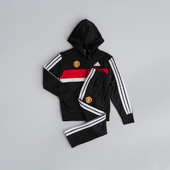 Manchester United x adidas Kids Essentials Tiberio 3-Stripes French Terry Tracksuit Black
