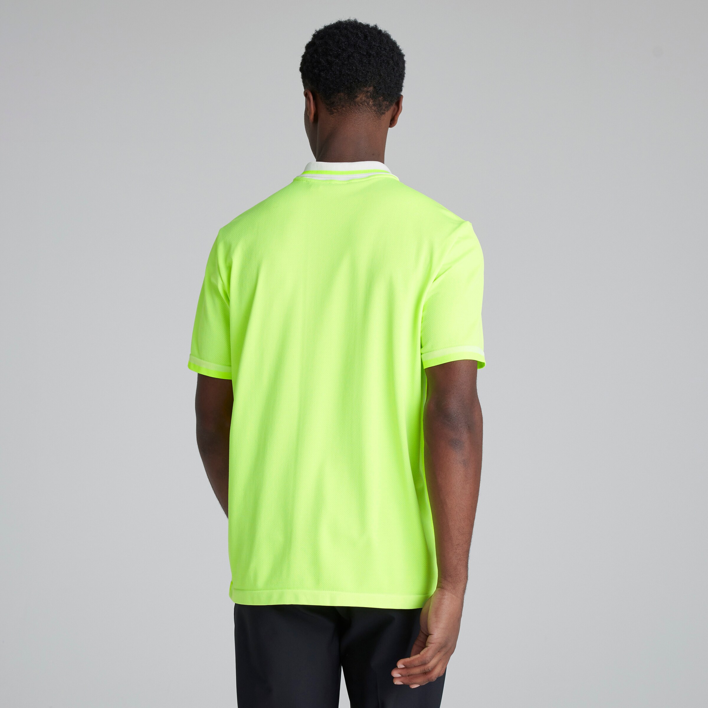 Manchester United x adidas Golf Primeknit Polo Shirt Yellow Detail [2-5]