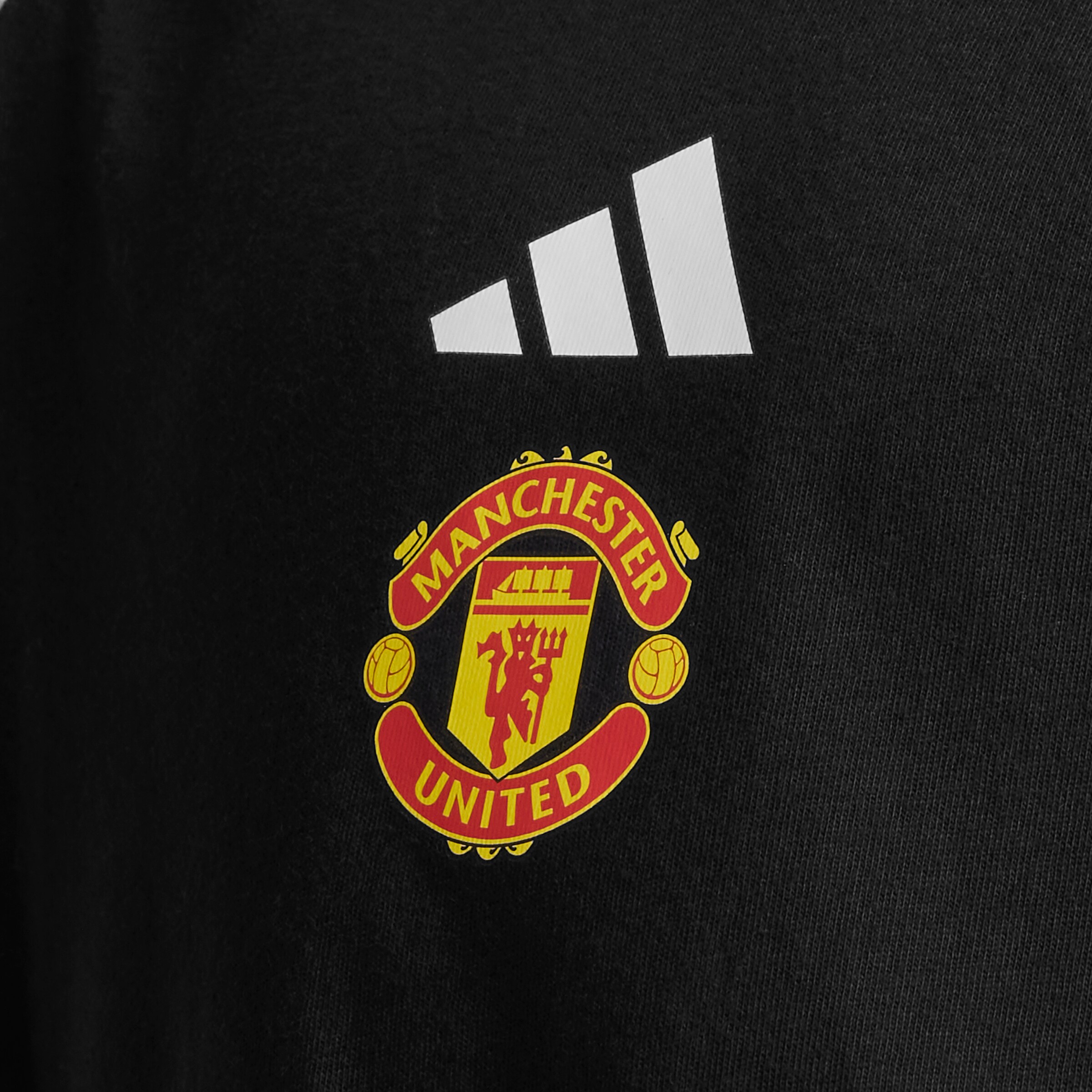 Manchester United x adidas Kids Colourblock T-Shirt Black Black Detail [5-5]