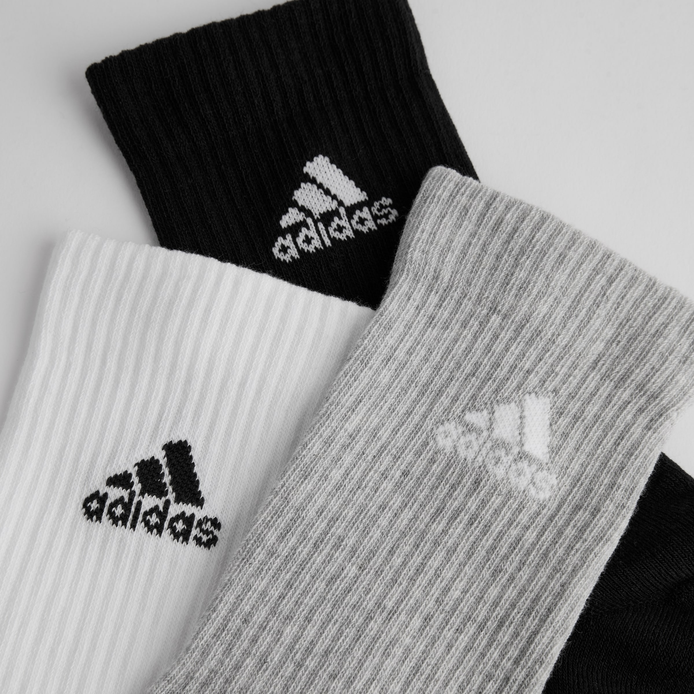Manchester United x adidas Essentials Cushioned Crew Socks 3 Pack Black/Grey/White Multi Detail [3-4]