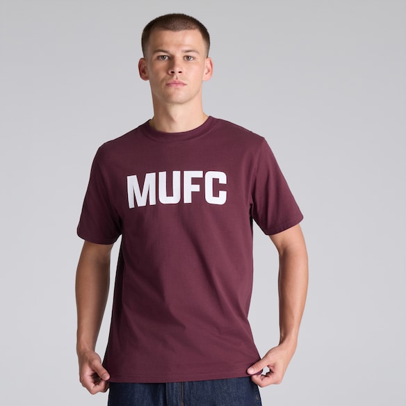 Manchester United MUFC T-Shirt Burgundy Red
