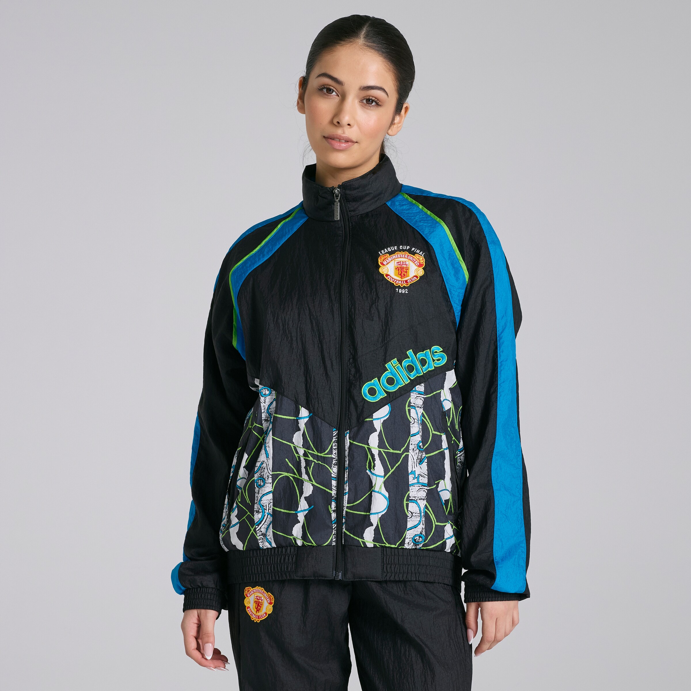 Manchester United x adidas Bringback 90/92 Track Jacket Black Noir Détail [8-8]