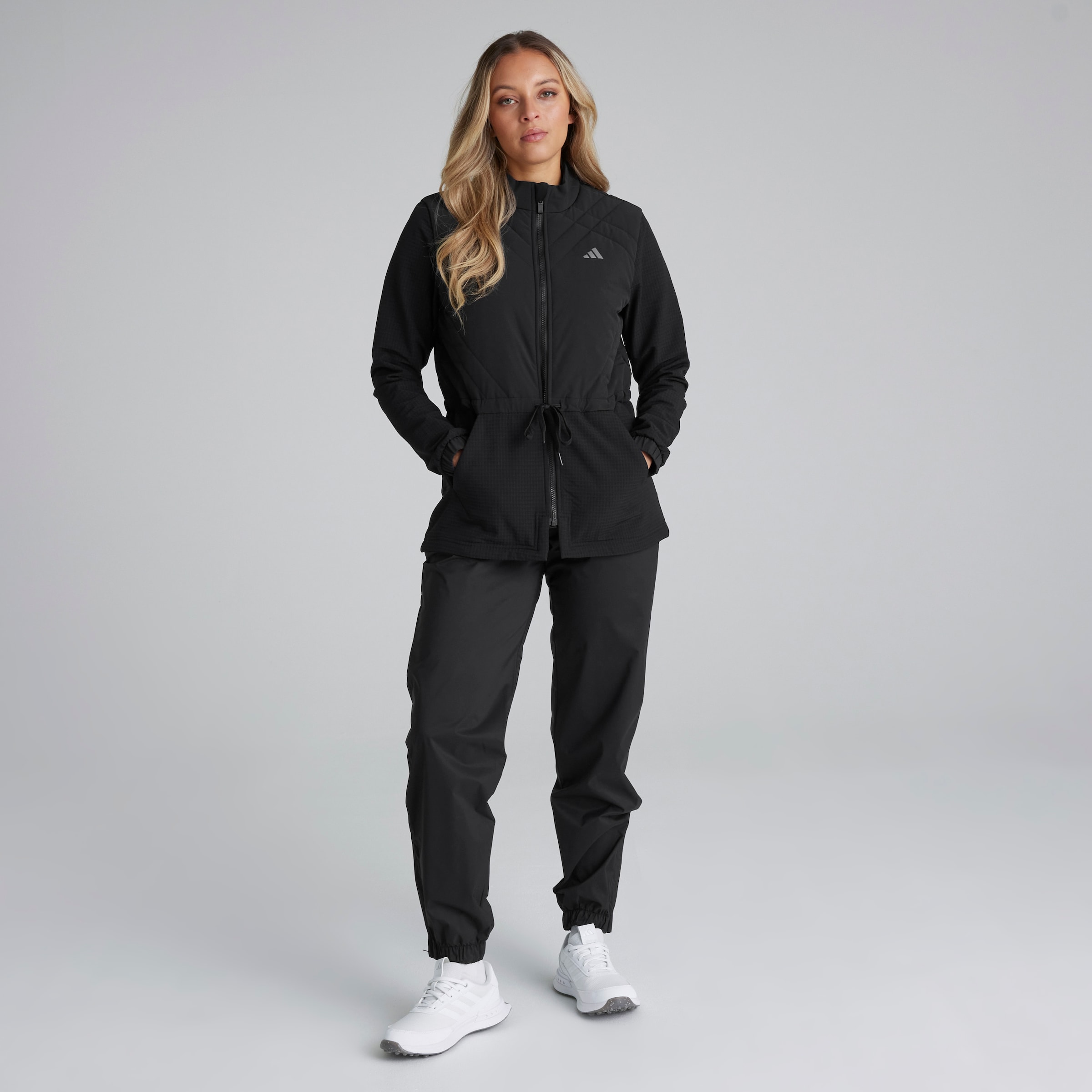 Manchester United x adidas Womens Golf Ultimate365 Tour Hybrid Jacket Black Black Detail [3-6]