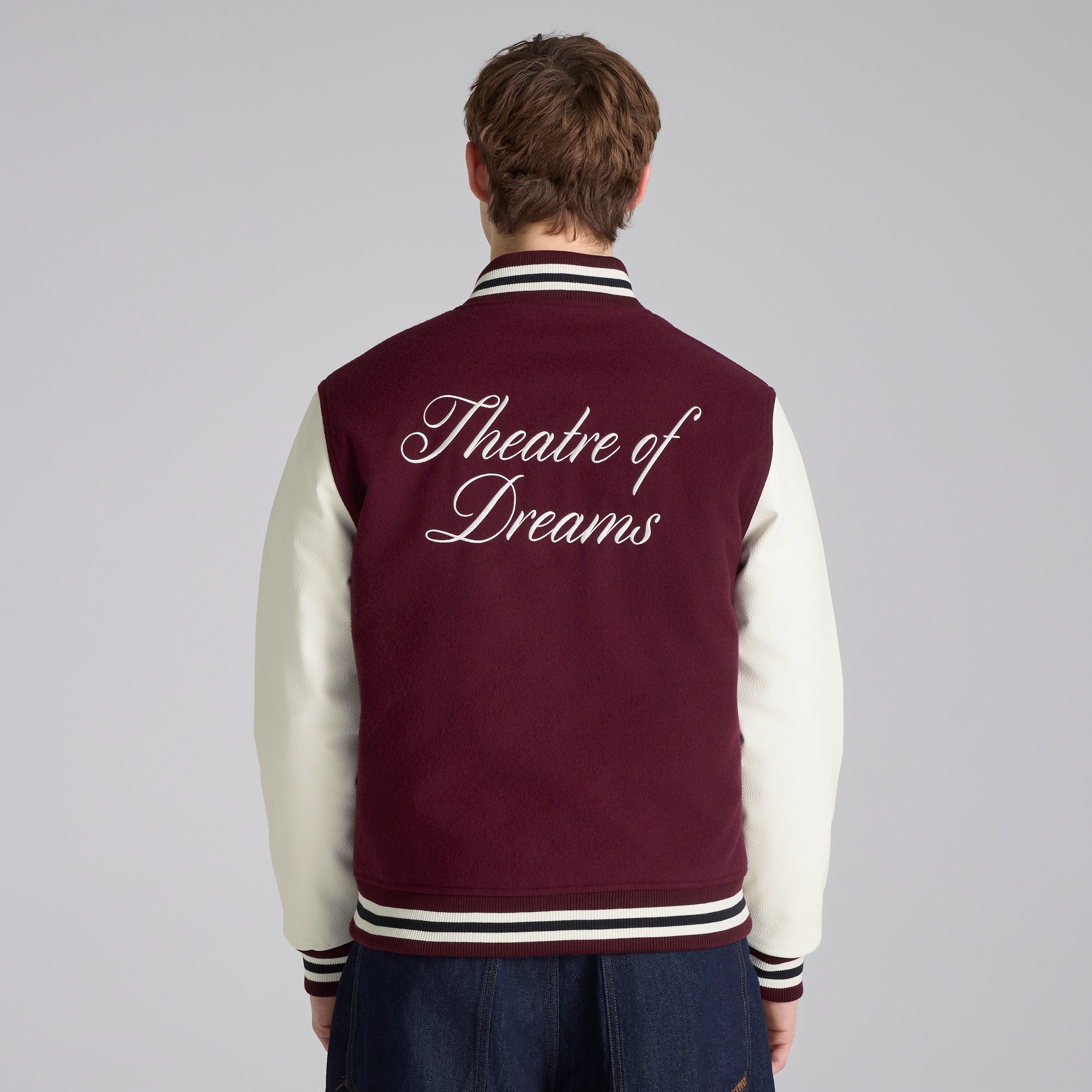 Manchester United Theatre of Dreams Baseball Jacket Burgundy Red Detail [2-5]