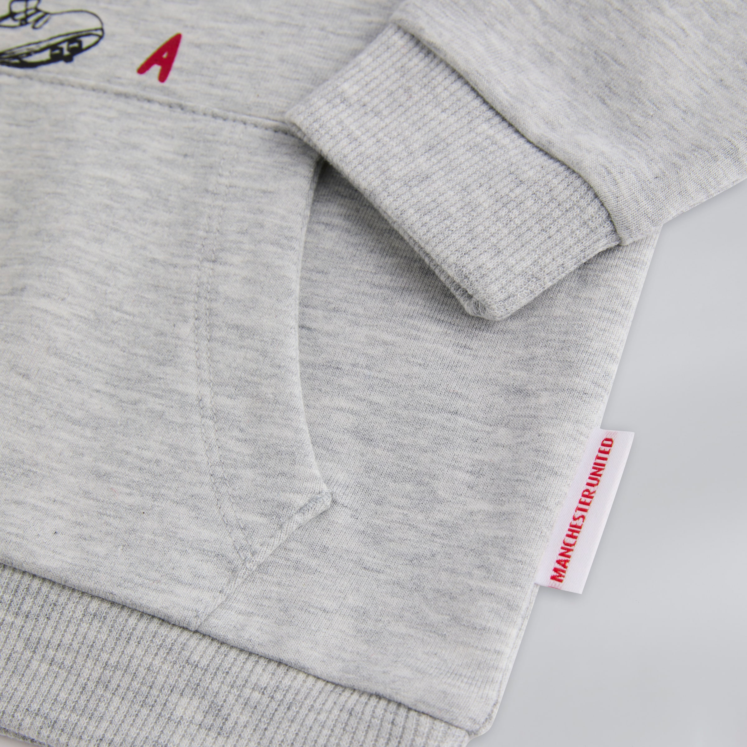 Manchester United Baby Born To Be a Devil Overhead Hoodie Grey Grey Detail [4-4]