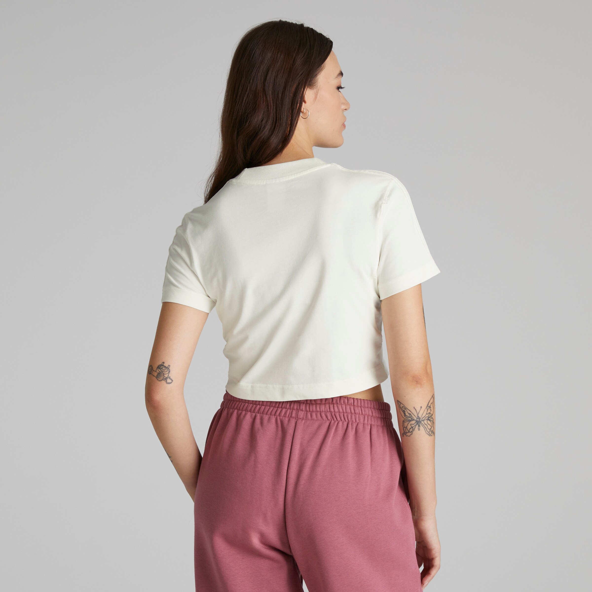 Manchester United x adidas Womens ALL SZN 3-Stripes Slim T-Shirt Off White White Detail [2-7]