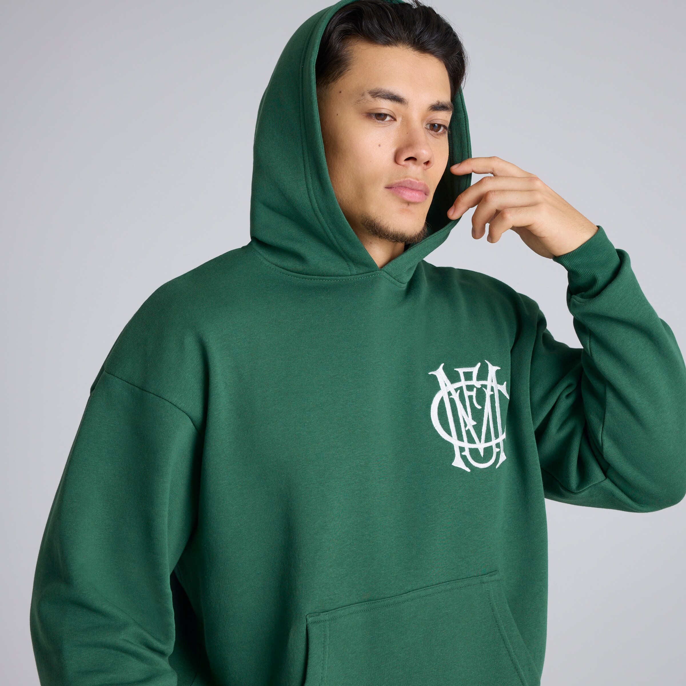 Manchester United Archive Overhead Hoodie Green Green Detail [6-6]