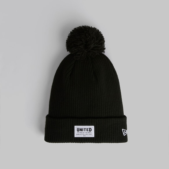 Manchester United x New Era Patch Cuff Beanie Black Black