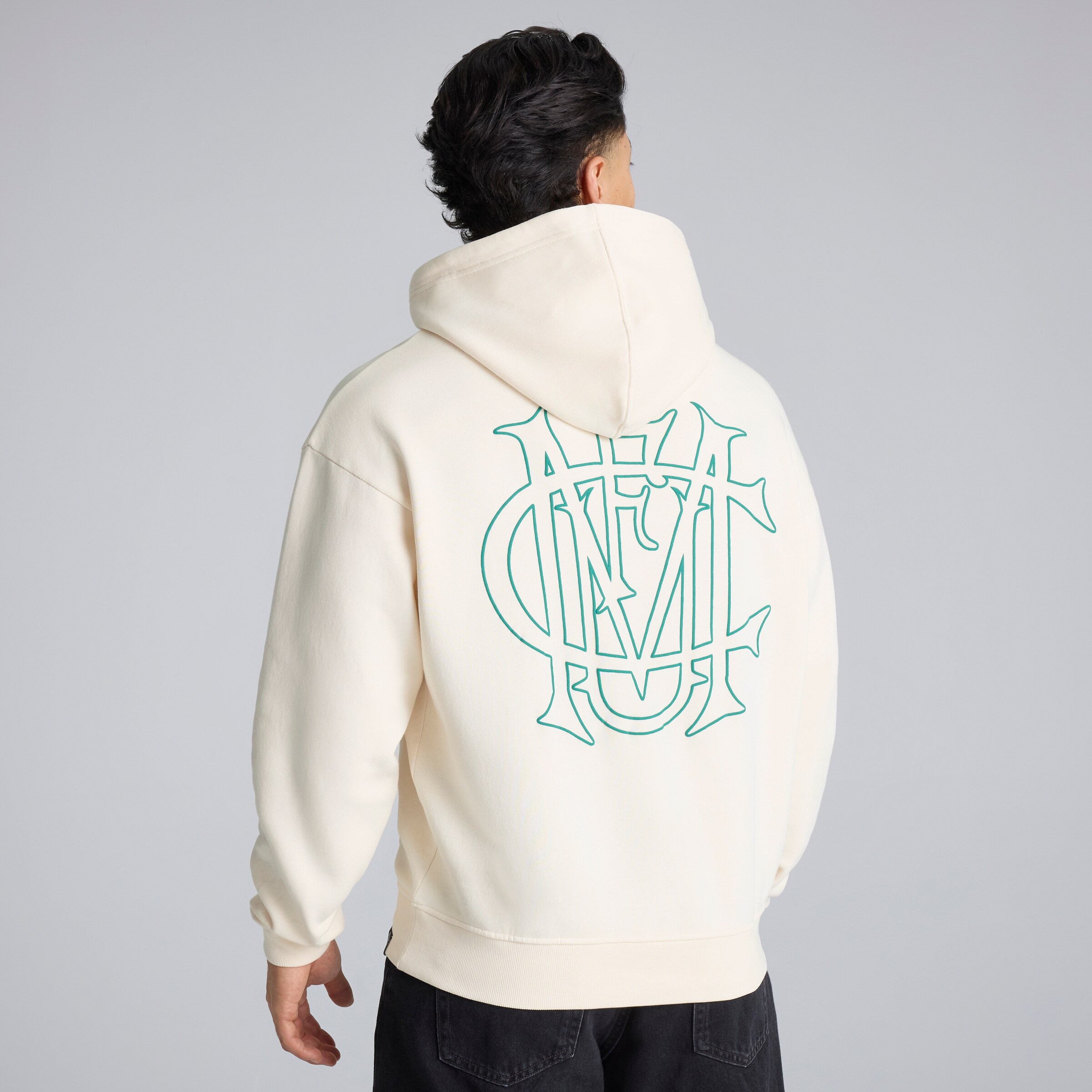 Manchester United Archive Overhead Hoodie Cream Beige Detail [2-6]