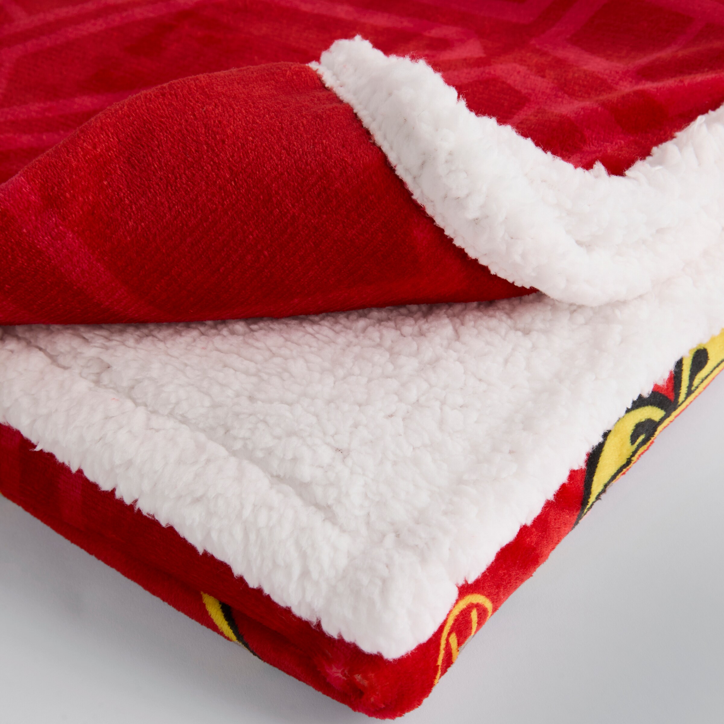 Manchester United Sherpa Fleece Blanket Red Rouge Détail [2-4]