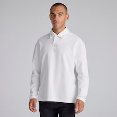 Manchester United x adidas Golf Beyond Long Sleeve Loose Polo Shirt White