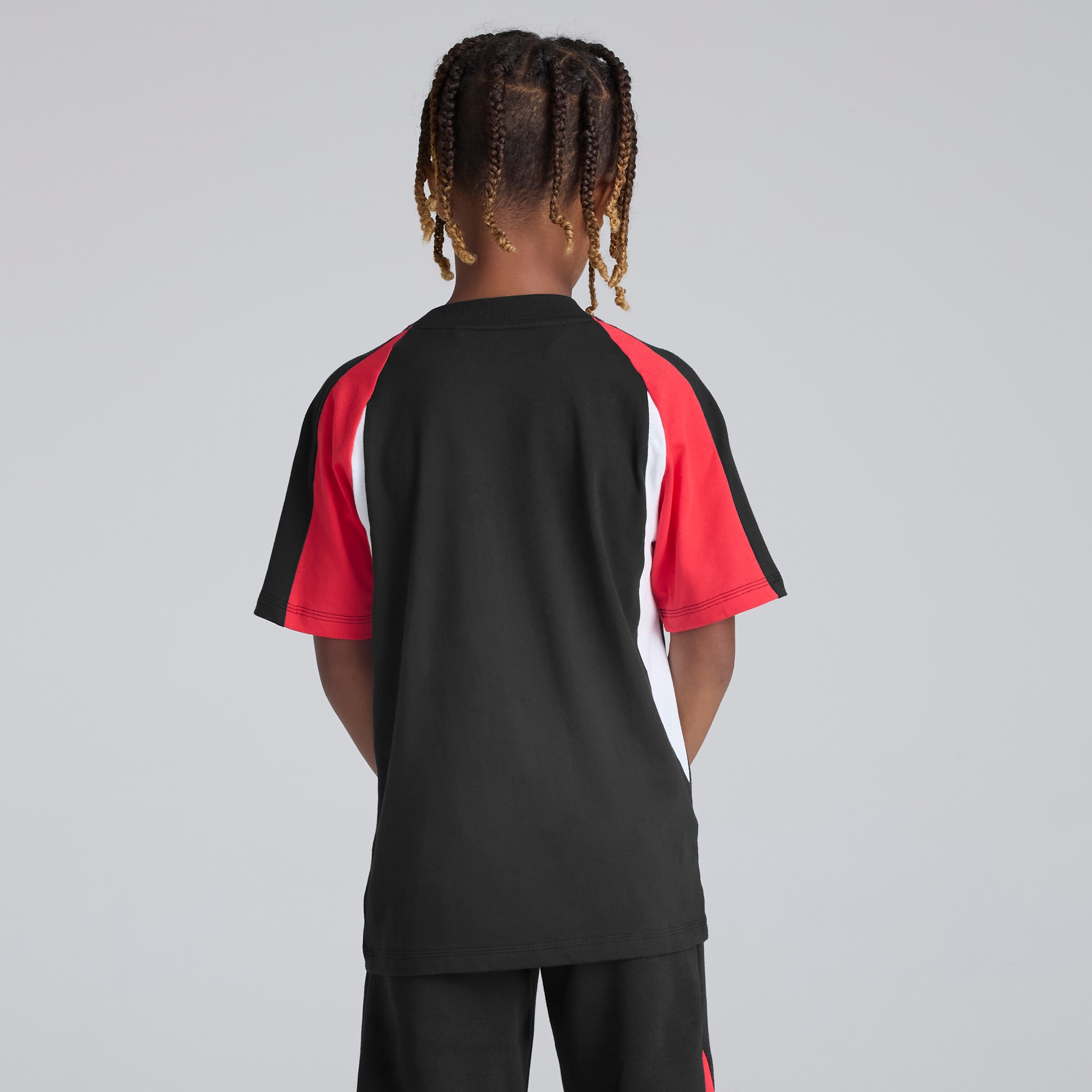 Manchester United x adidas Kids Colourblock T-Shirt Black/Red Black Detail [2-5]