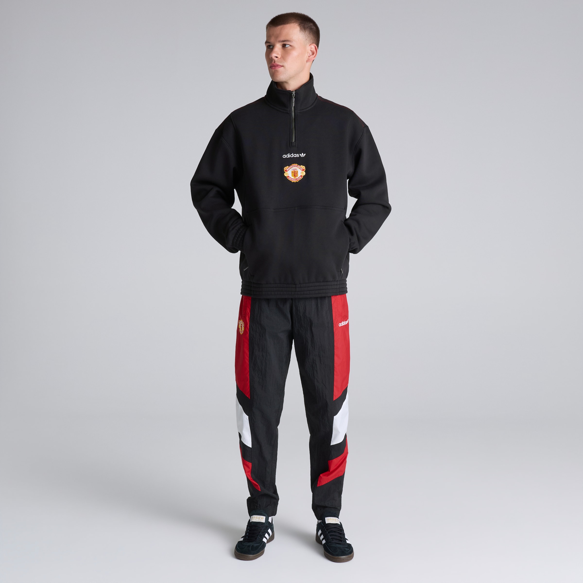 Manchester United x adidas EQT Half Zip Top Black Black Detail [4-6]