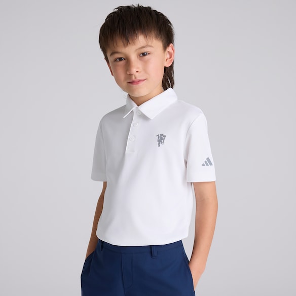 Manchester United x adidas Kids Golf Performance Polo Shirt White White