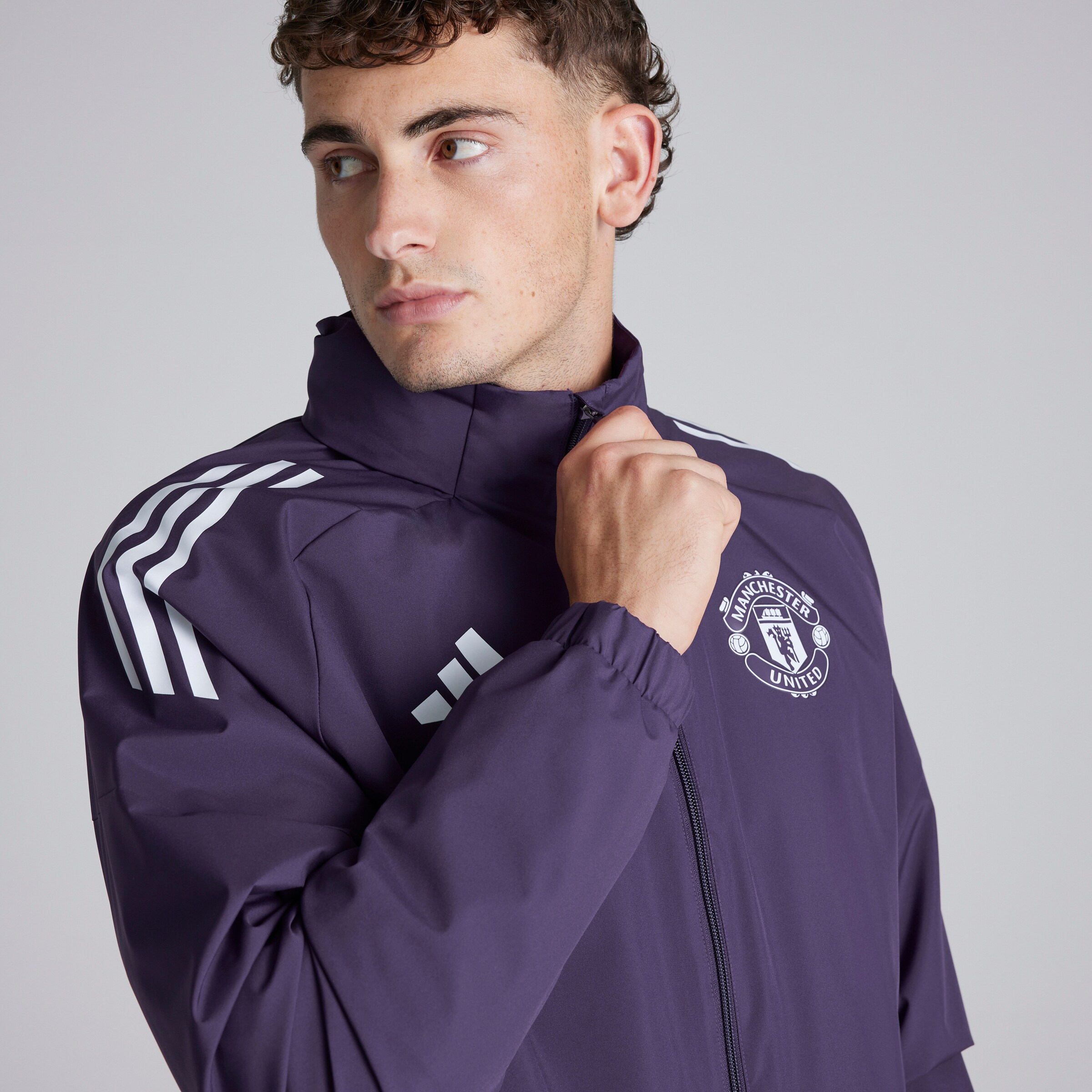 Manchester United Tiro 25 Competition All-Weather Jacket Violet Détail [5-8]