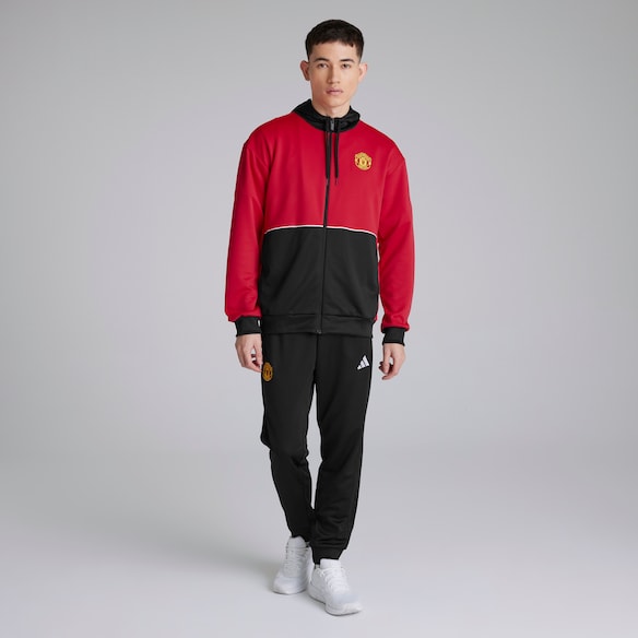 Manchester United x adidas Essentials Colourblock Doubleknit Tracksuit Red/Black Red