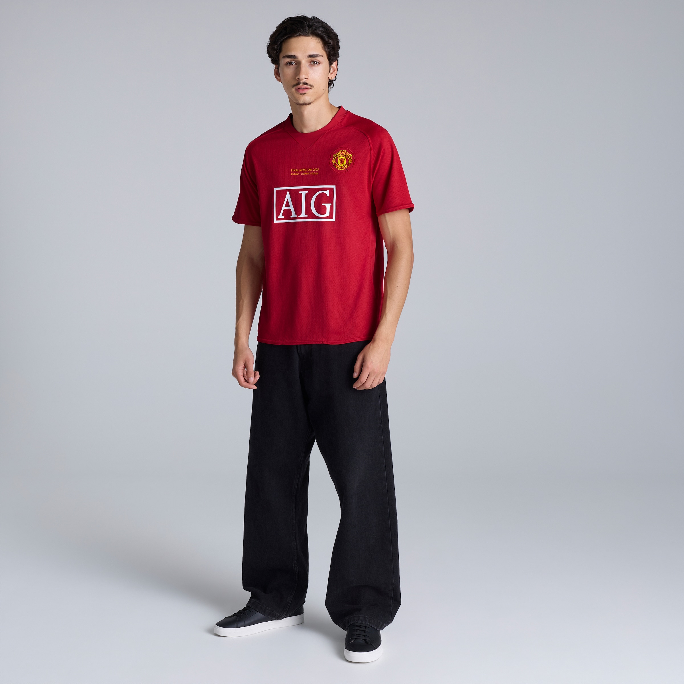 Manchester United Retro 2007-09 Champions League Final Shirt Rooney Printing Red Rouge Détail [3-5]