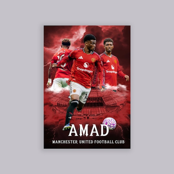 Manchester United Amad A2 Poster Red Rot