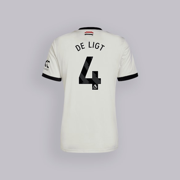 Manchester United 24/25 Third Jersey with De Ligt 4 EPL Printing & Badge White