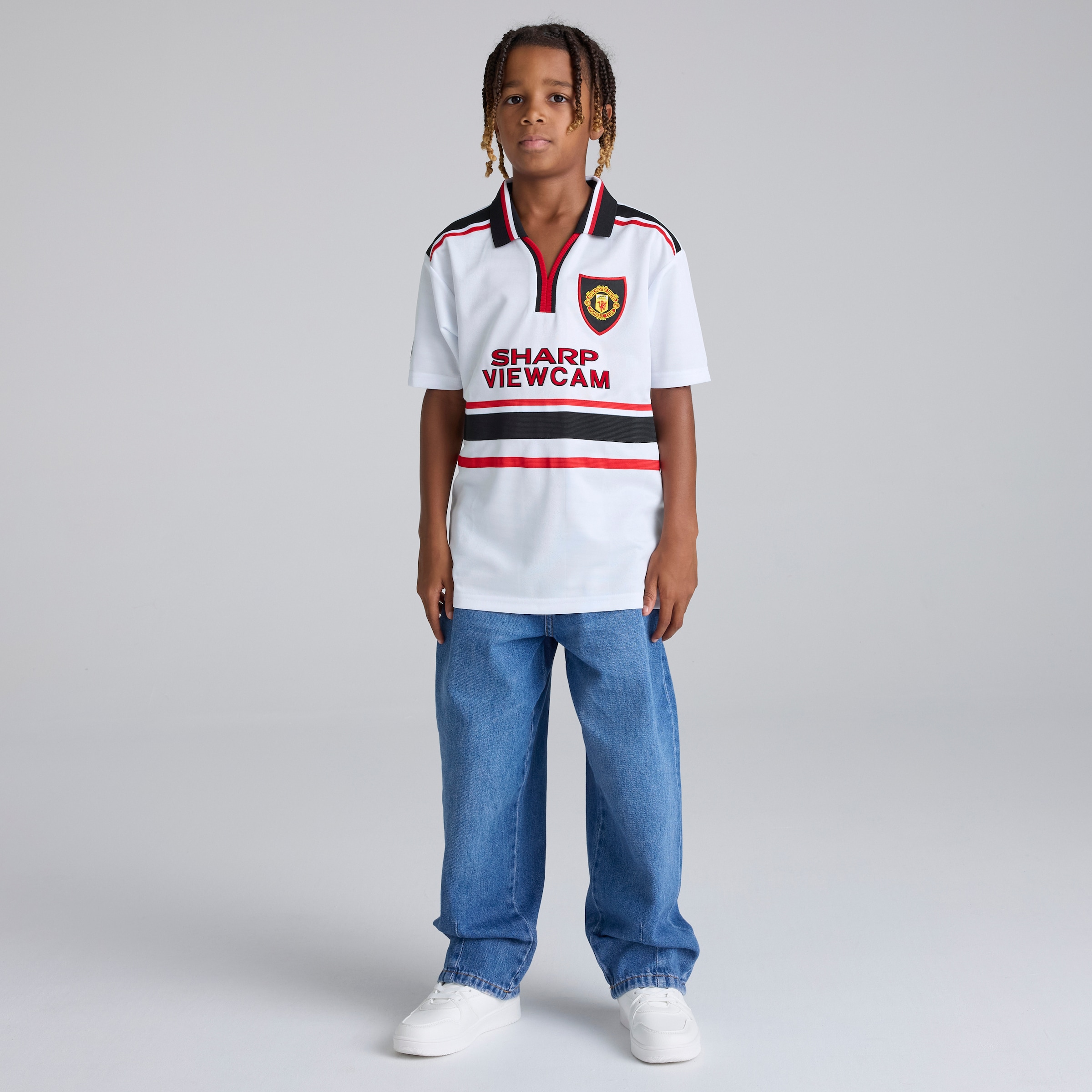 Manchester United Kids 1997-99 Away Shirt White White Detail [3-5]